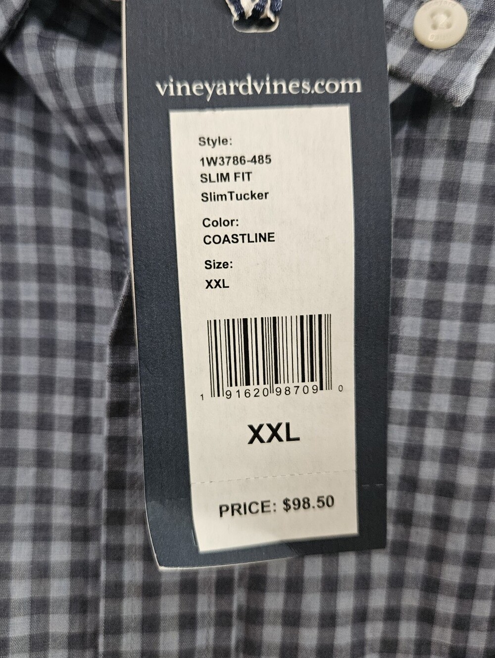 NWT Vineyard Vines Men's Slim Fit Slim Tucker Coastline Button-Down Shirt - Picture 9 of 12